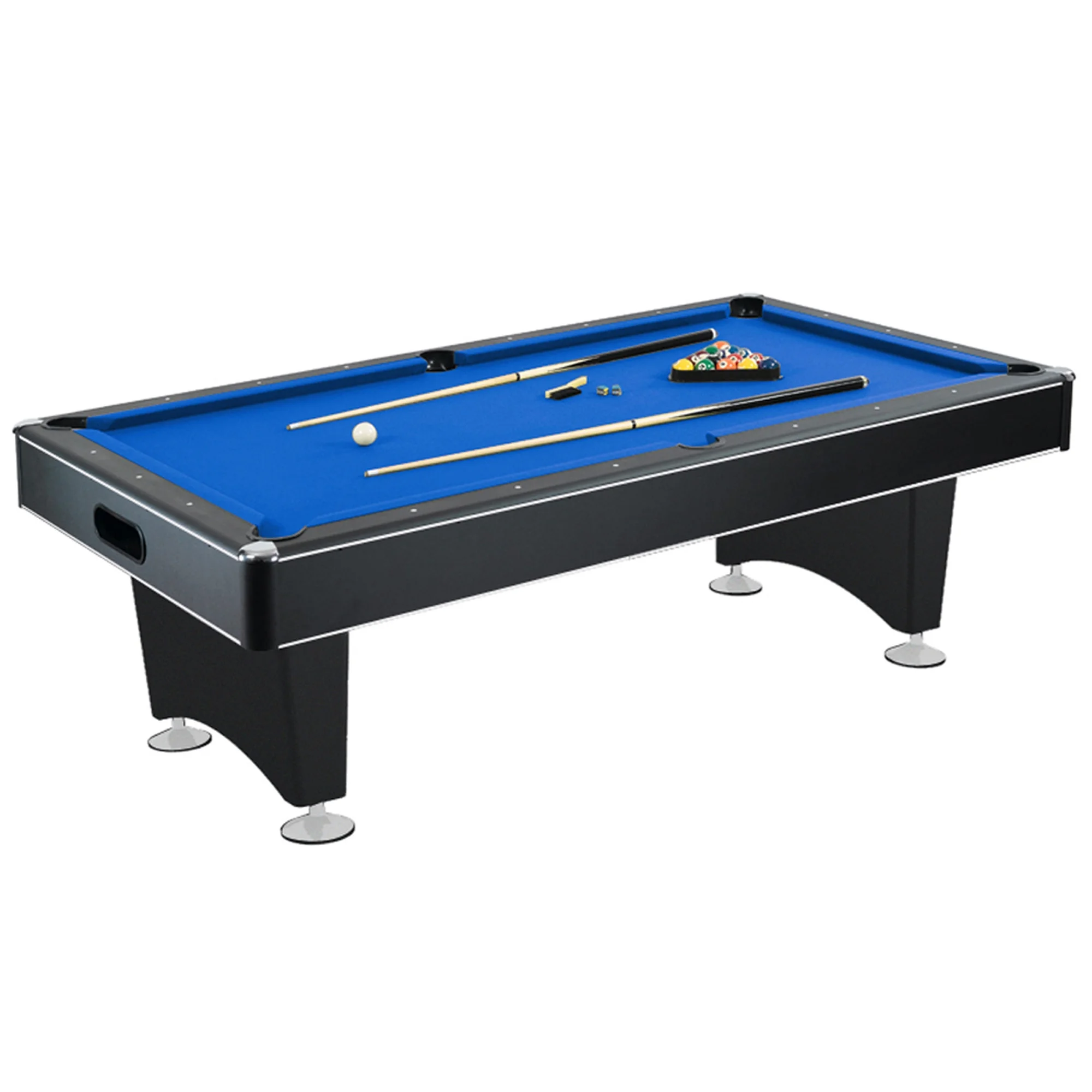 Hustler 7-Foot Pool Table with Blue Felt, Internal Ball Return System, Easy Assembly, Pool Cues and Chalk