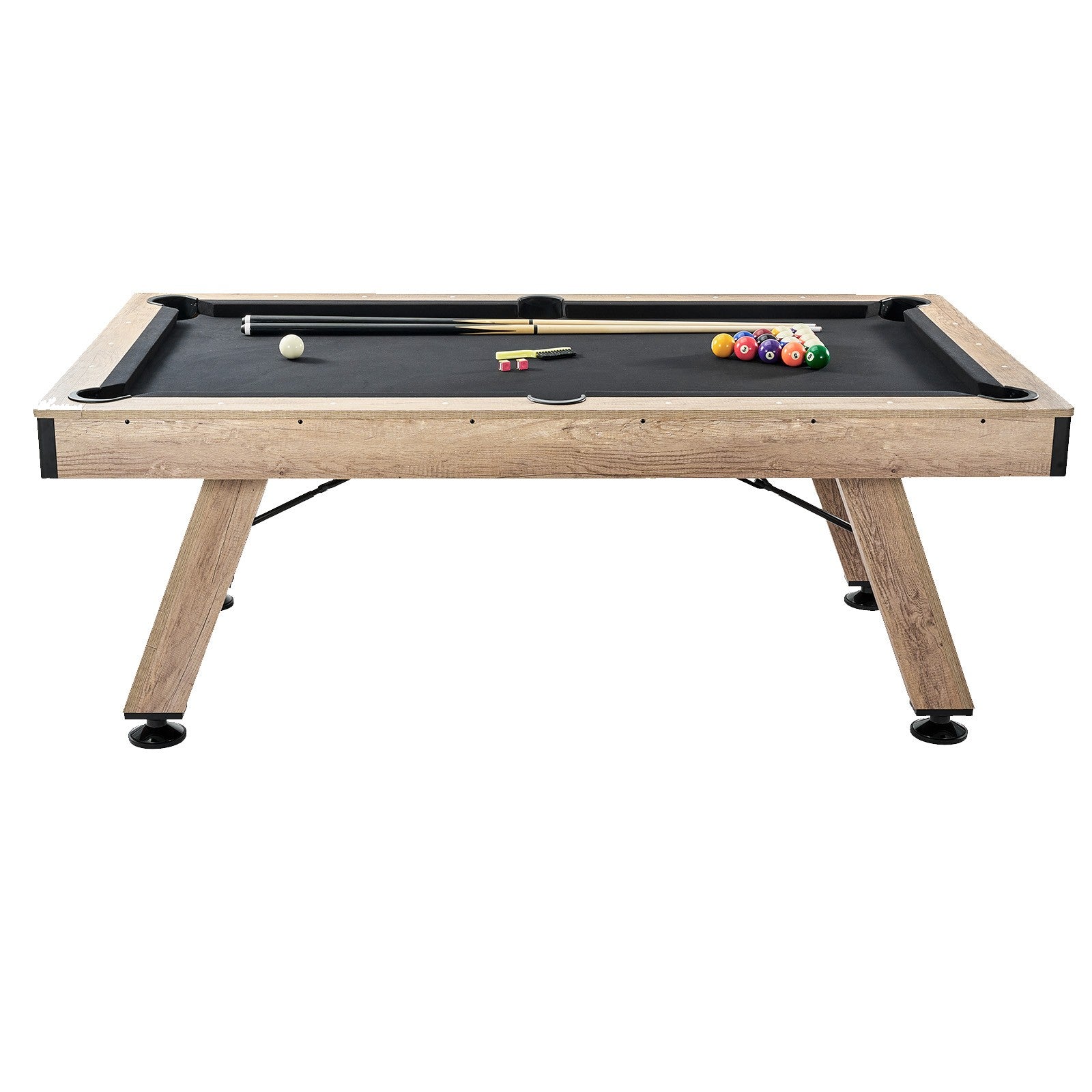 Uimoso 7Ft Billiards Table Pool Table Set Black Cloth for Family Game Room
