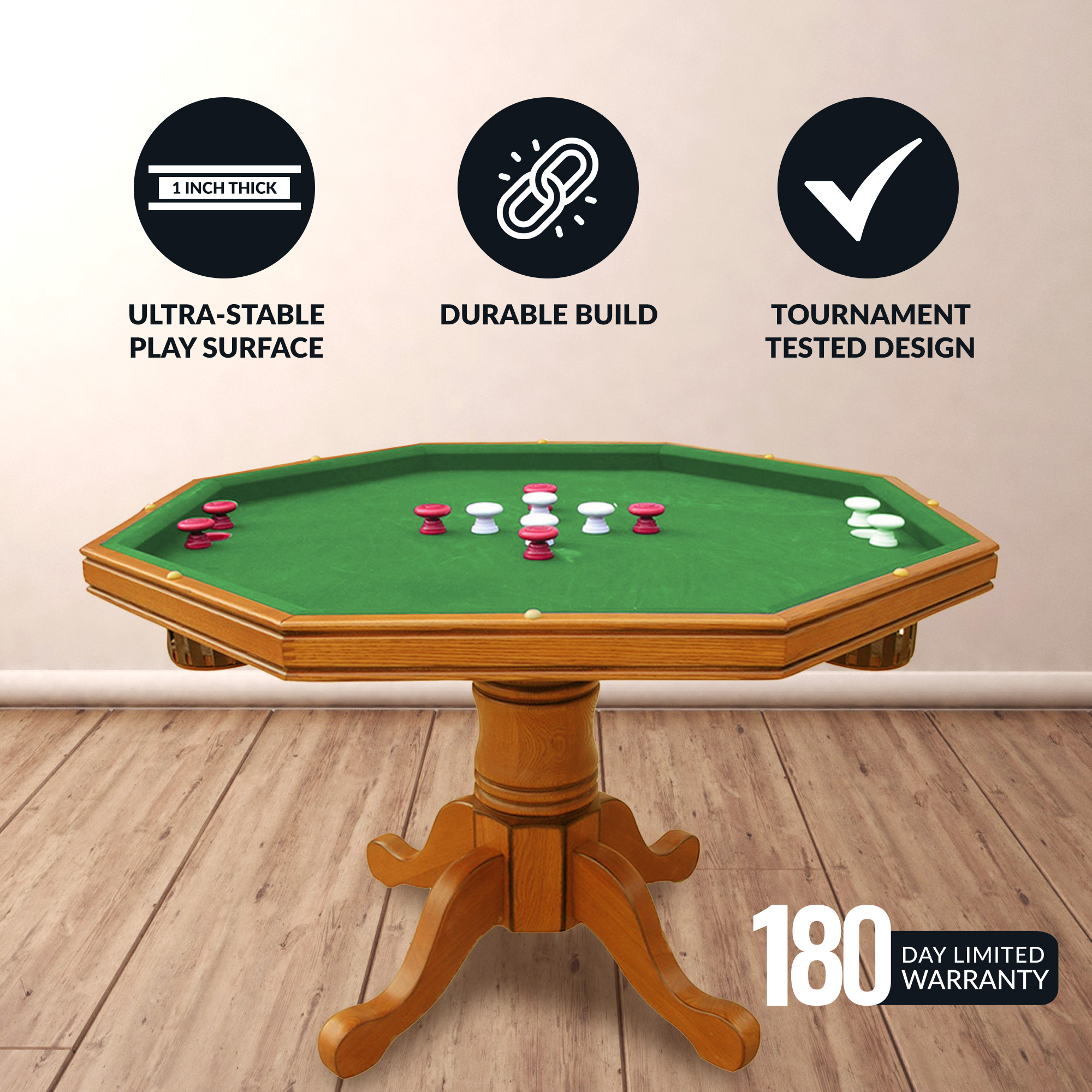 Kingston Oak 3-In-1 Poker Table