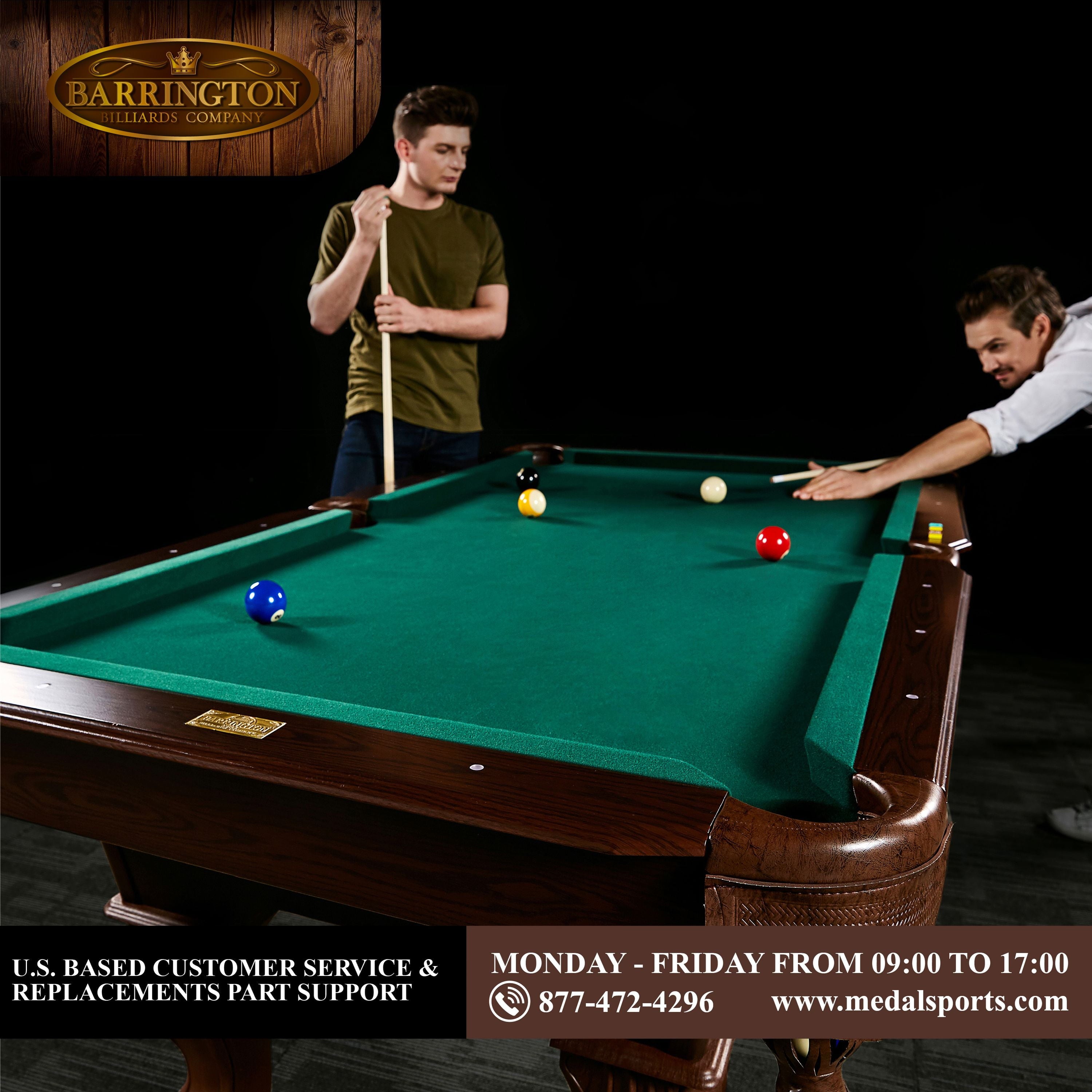 7.5 Ft Billiard Pool Table with Cue Rack, Dartboard, and Game Accessories - Green, by