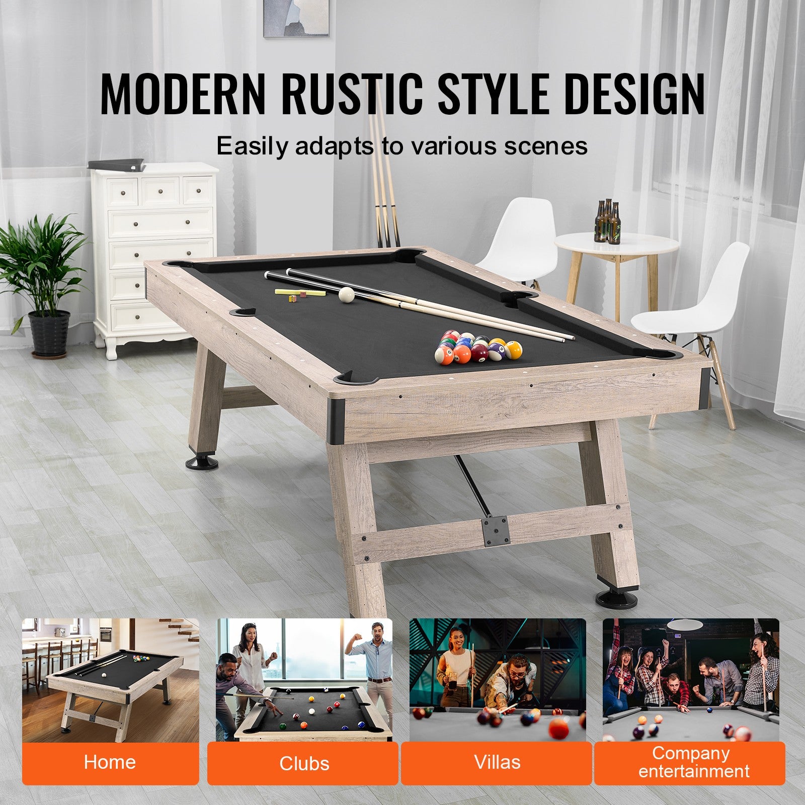 Uimoso 7Ft Billiards Table Pool Table Set Black Cloth for Family Game Room