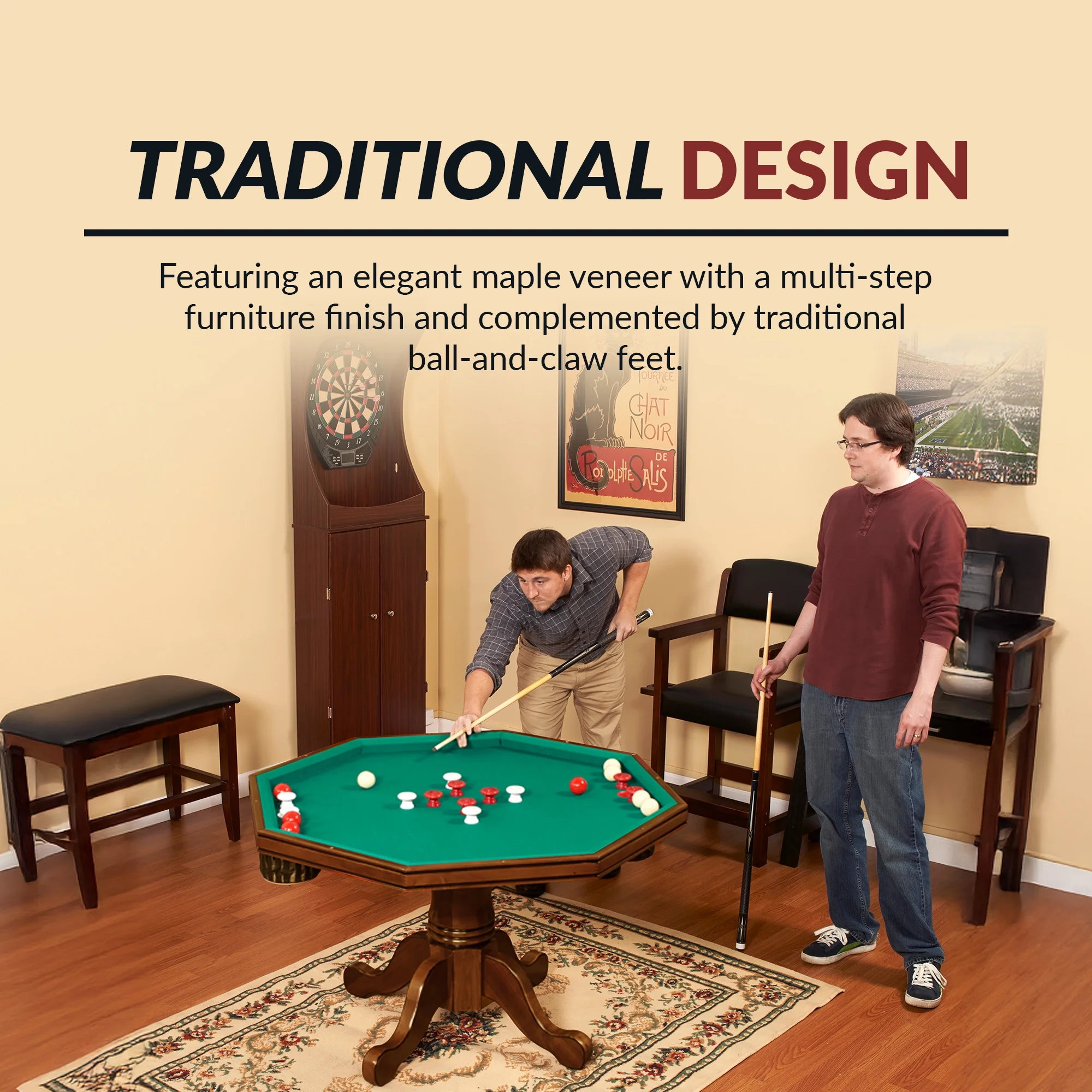 Kingston Walnut 3-In-1 Poker Table
